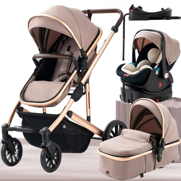 Carucior Premium Rose Gold Pliabil 3 in 1