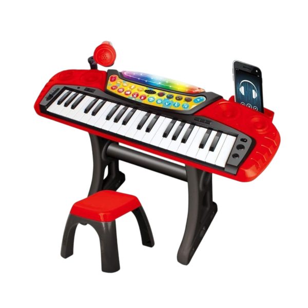 Orga Muzicala Copii cu Microfon Baterii si Scaunel