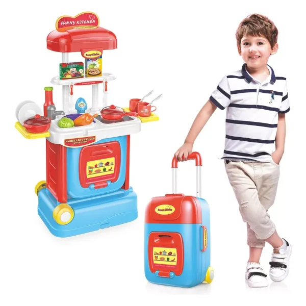 Set Mobila Bucatarie pentru copii, Troler 32 piese Multicolor