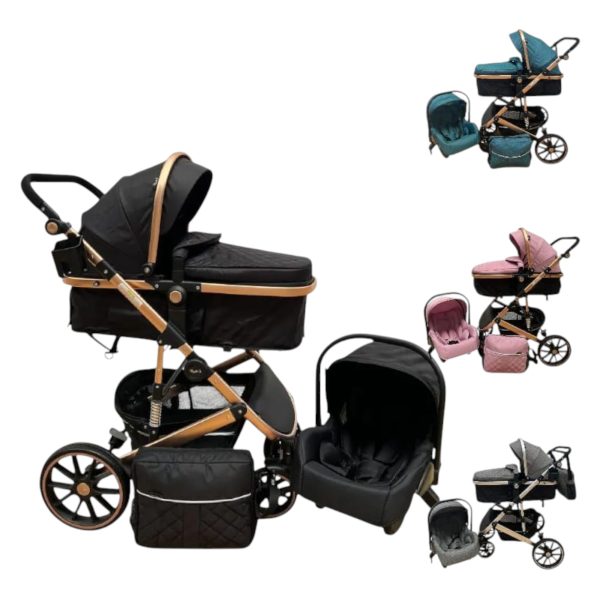 Carucior Bebe 3 in 1 Pliabil si Multifunctional