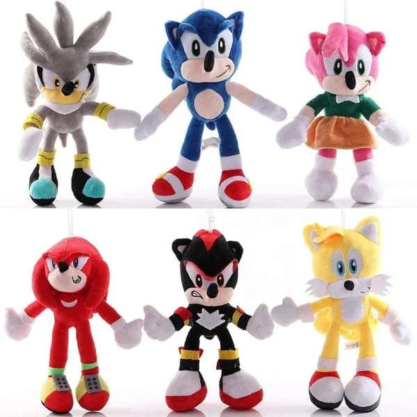 Set 6 jucarii din Plus Sonic the Hedgehog Multicolor