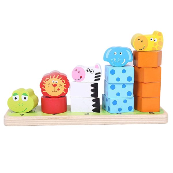 Jucarie de Stivuire din Lemn cu Animalute