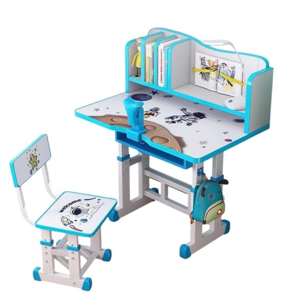 Birou Baieti cu Scaun Reglabile si Suport de Carti Model Astronaut