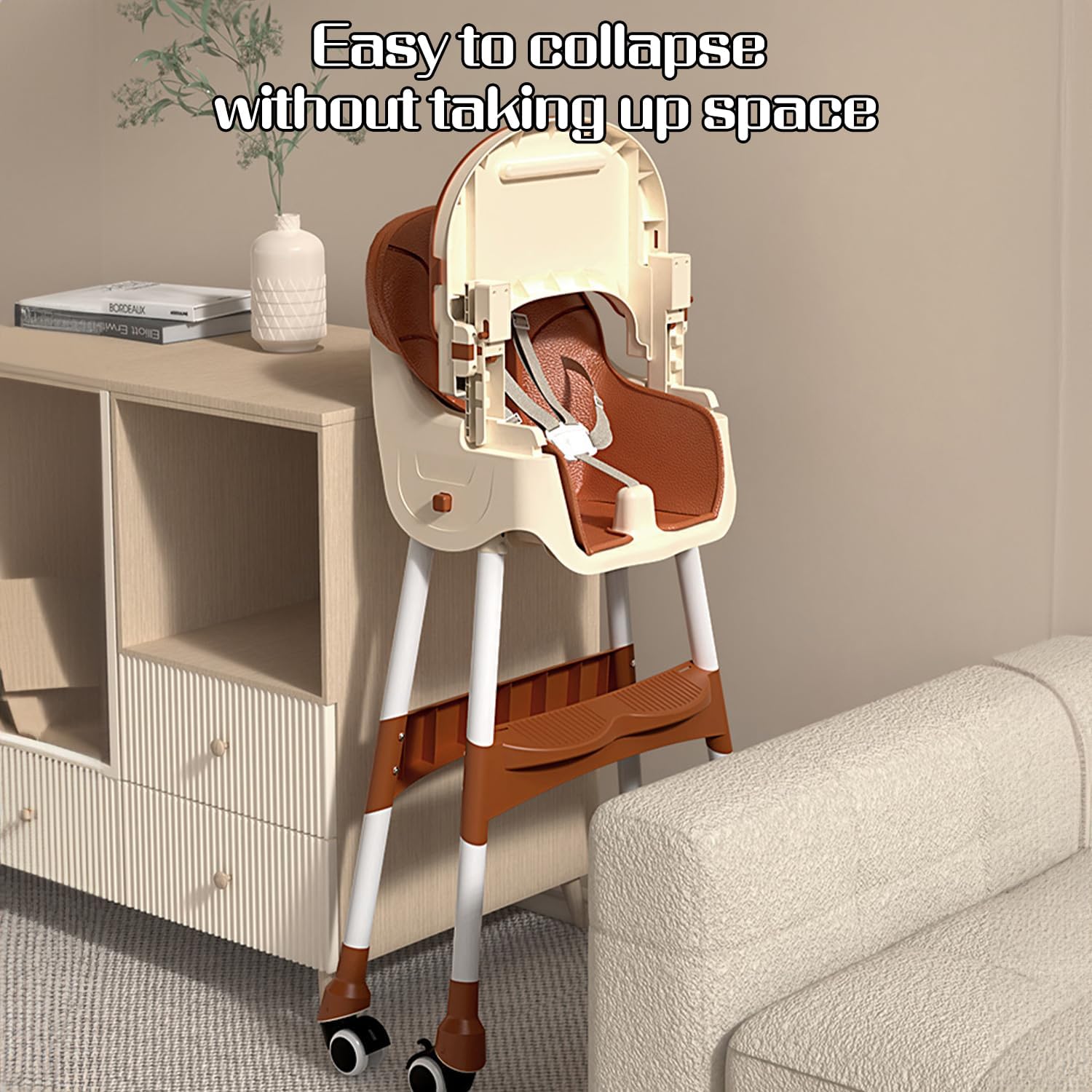 Scaun de Masa cu Spatar Pliabil pentru Copii Multifunctional - imagine 7