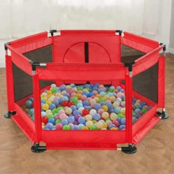 Tarc Rosu pentru copii cu 30 Bile colorate