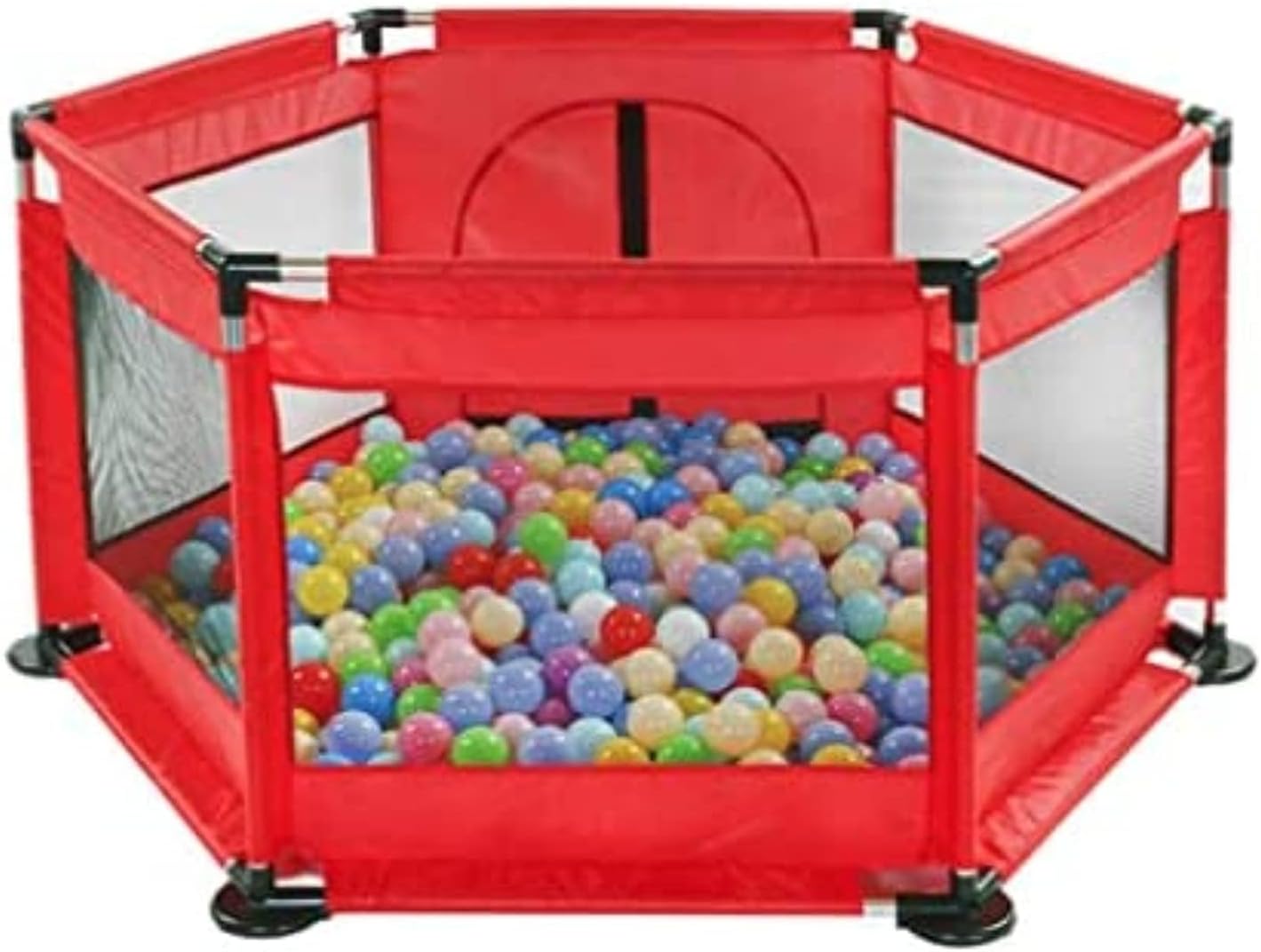 Tarc Rosu pentru copii cu 30 Bile colorate - imagine 4
