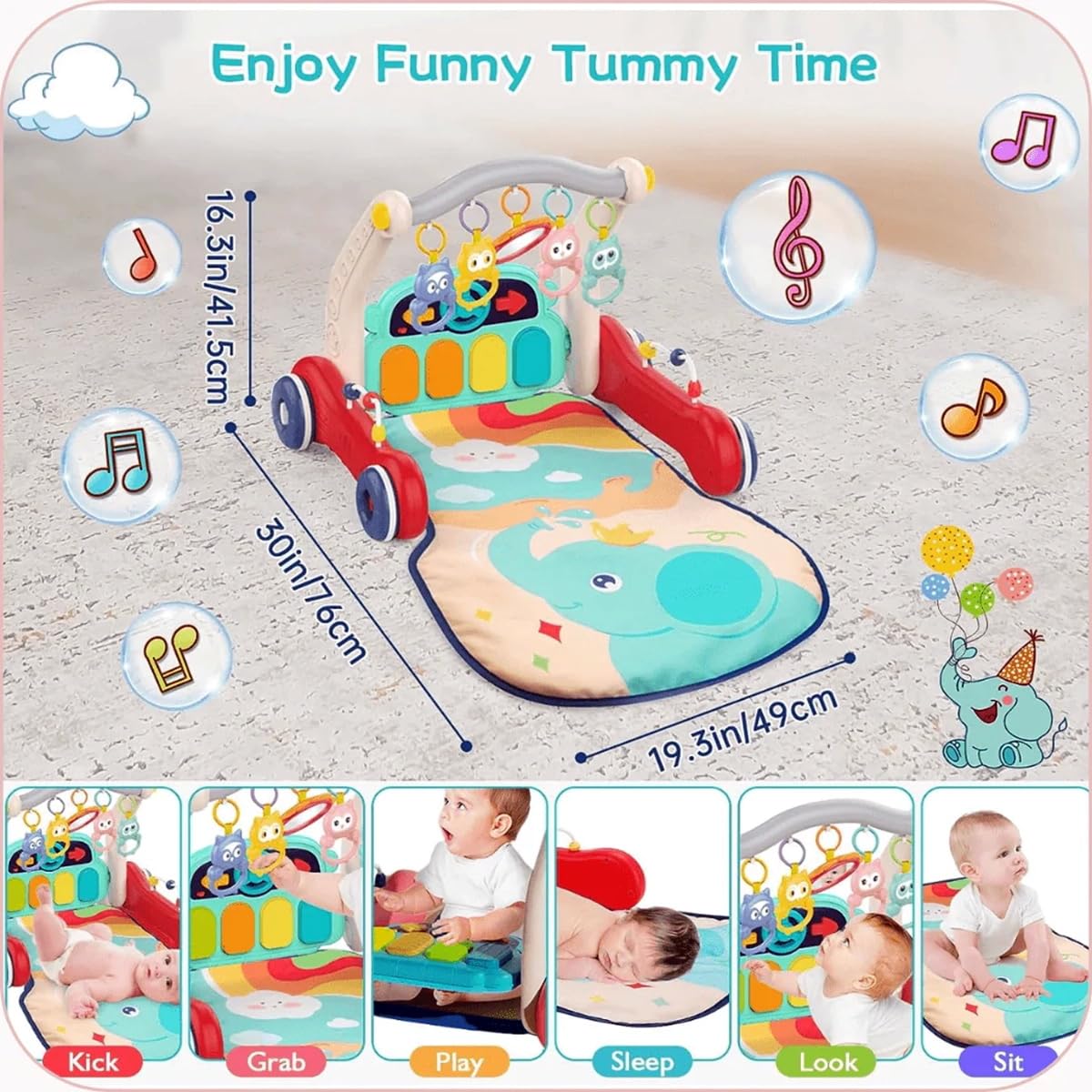 Antemergator Bebelusi Multifunctional 3 in 1 cu Pian si Saltea - imagine 4