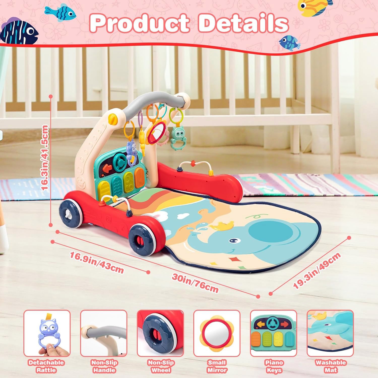Antemergator Bebelusi Multifunctional 3 in 1 cu Pian si Saltea - imagine 7