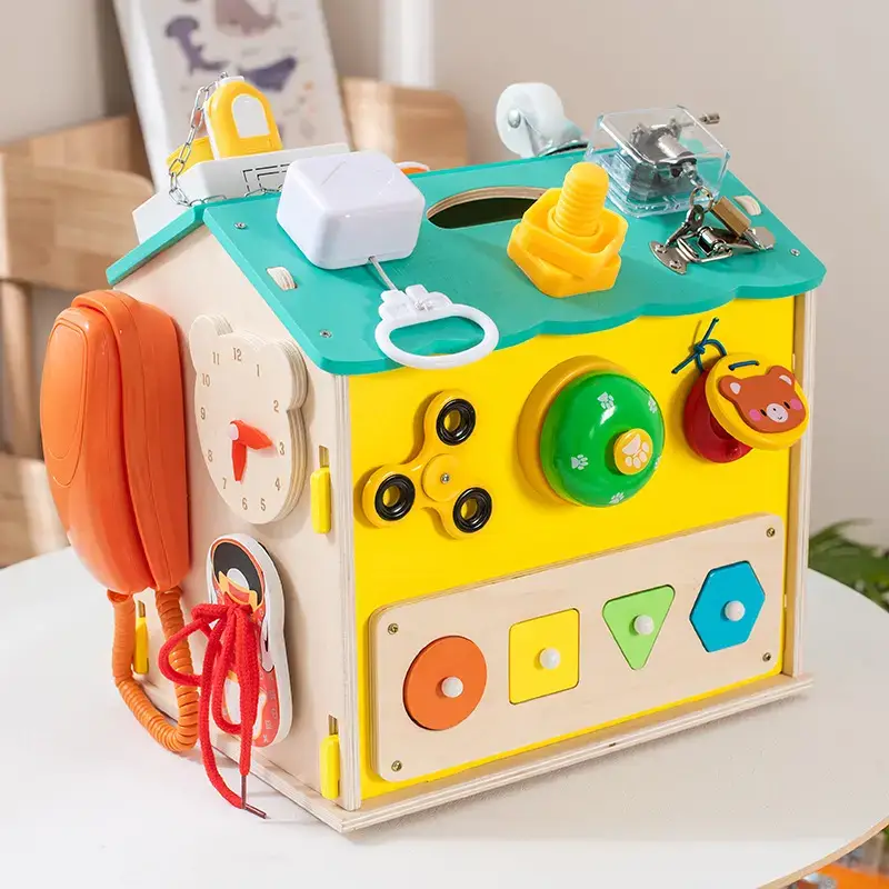 Casuta Senzoriala cu Activitati Montessori Busy Board - imagine 2