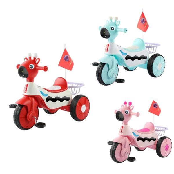 Tricicleta Muzicala pentru Copii cu Lumini Model Girafa