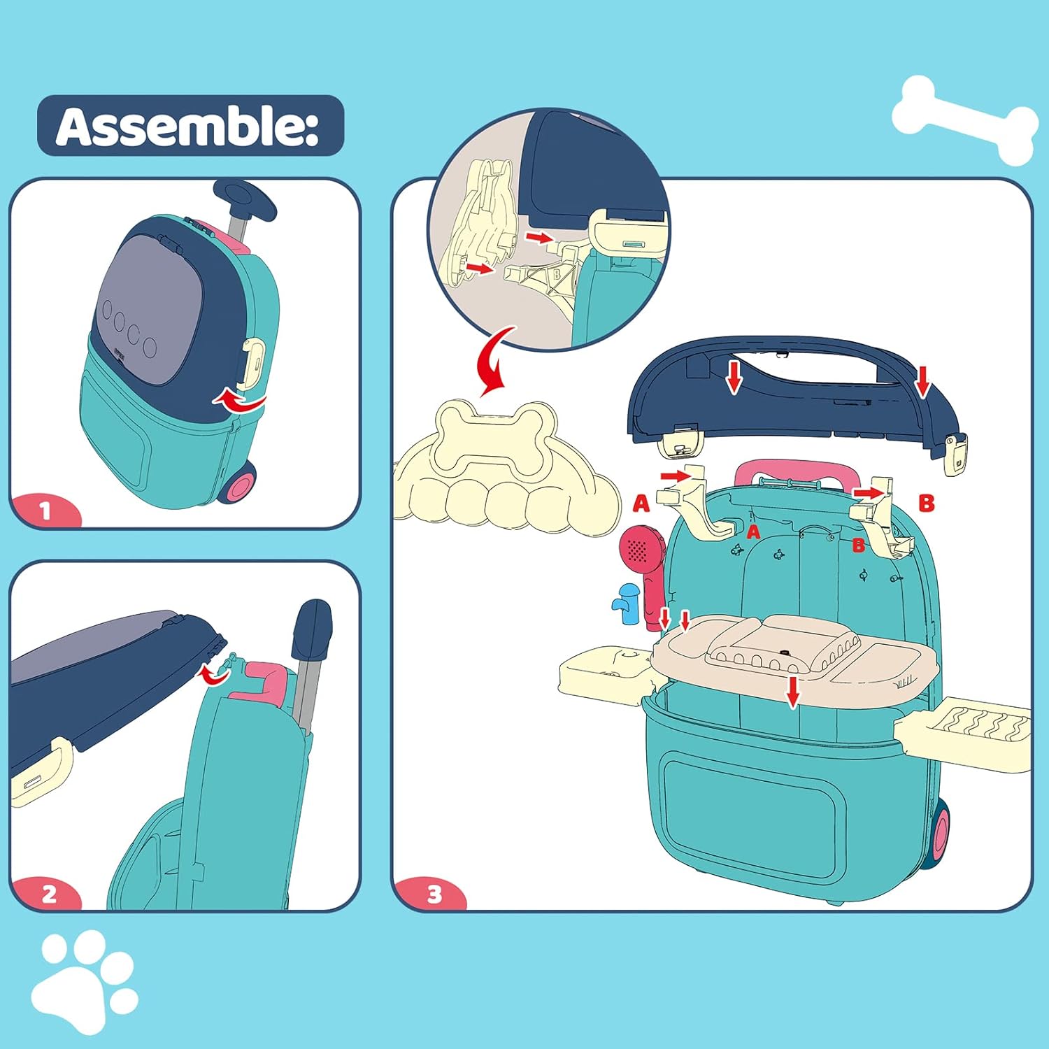Set Troller Copii Cabinet Mobil pentru Catelusi - imagine 6