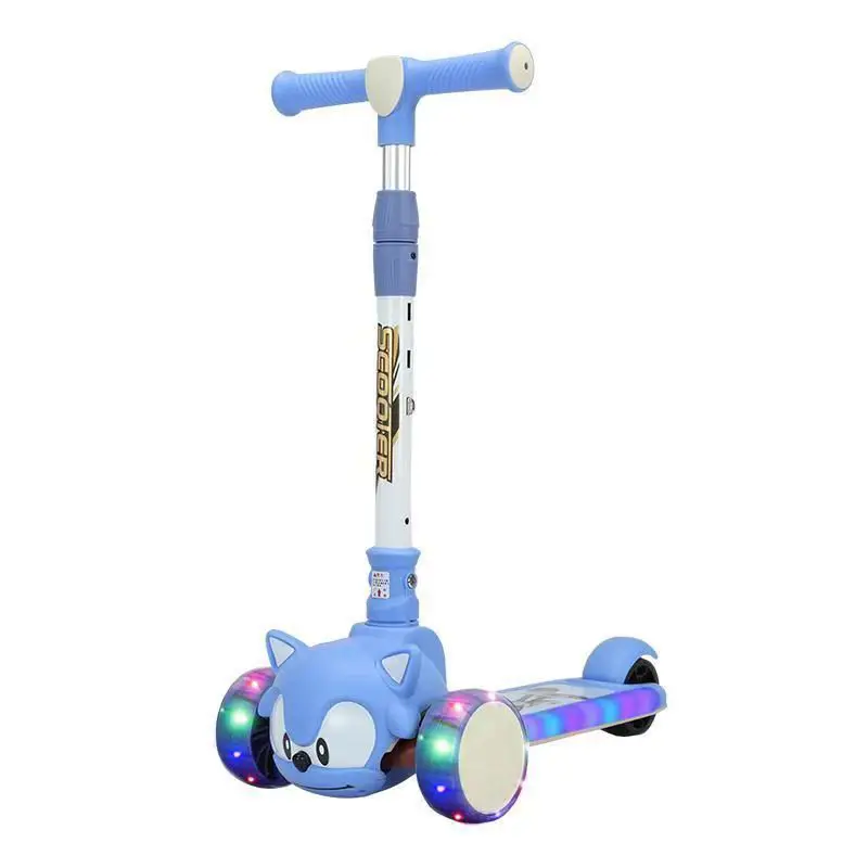 Trotineta Albastra Pliabila Sonic cu Lumini