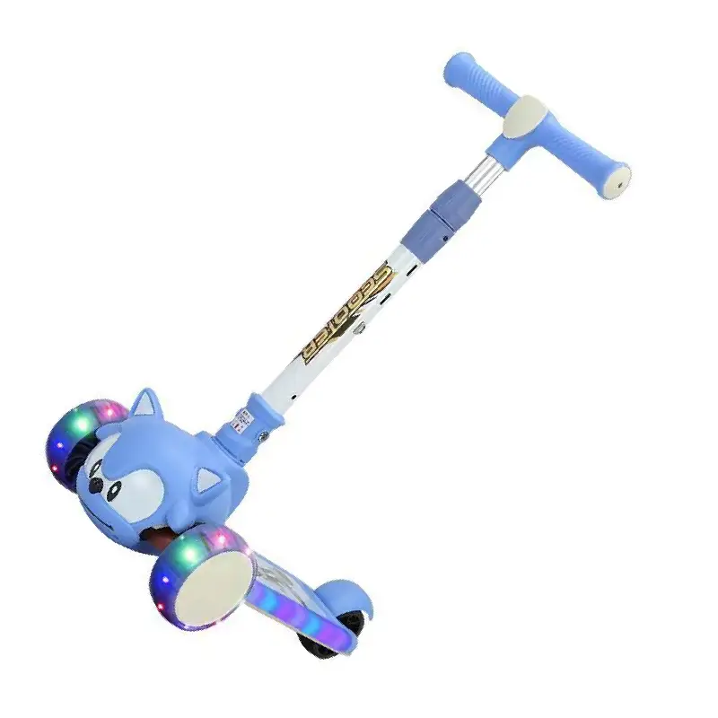 Trotineta Albastra Pliabila Sonic cu Lumini - imagine 2