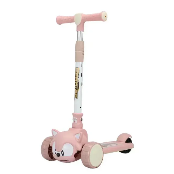 Trotineta Pliabila Sonic Roz cu Lumini si Sunete