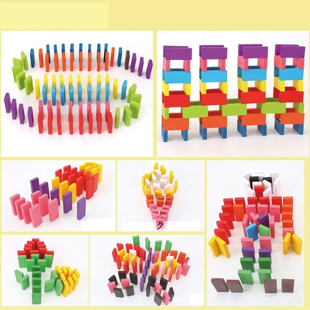 Joc Educativ din Lemn Domino 1000 Piese Colorate - imagine 5