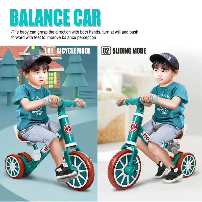 Bicicleta de Echilibru Albastra Multifunctionala pentru Copii - imagine 4