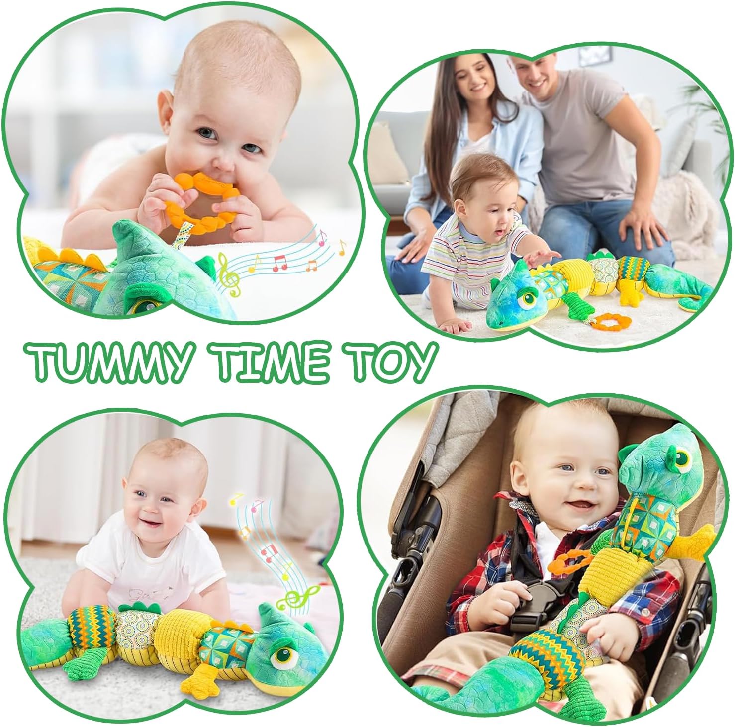 Jucarie Senzoriala Interactiva Cameleon pentru Bebelusi - imagine 5