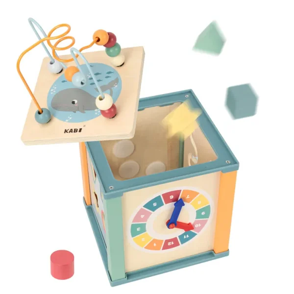 Cub Educativ Multifunctional 5 in 1 din Lemn Montessori