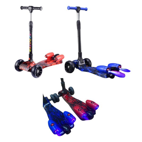 Trotineta pentru Copii cu Efect de Fum si Lumina Model Jet 3 Roti
