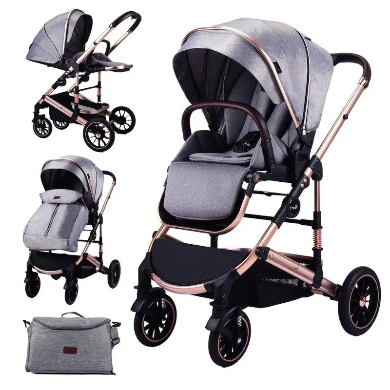 Carucior Premium Deluxe Pliabil 3 în 1 Design Elegant și Confort - imagine 2
