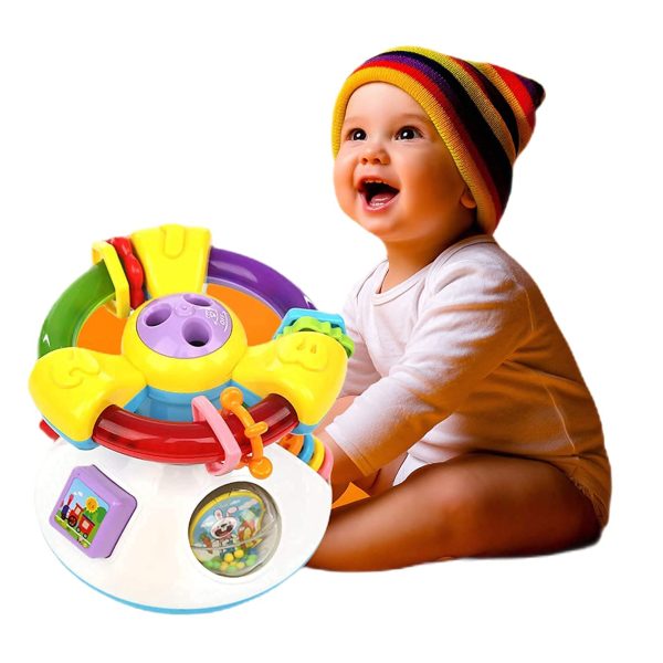 Volan Interactiv Bebelusi cu Proiector 3D cu Lumini si Sunete