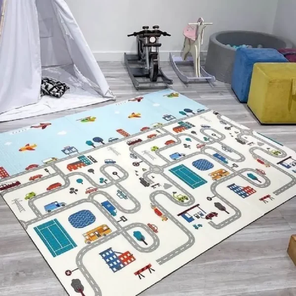 Covoras Termoizolant pentru Copii 180×200 cm Pliabil și Reversibil