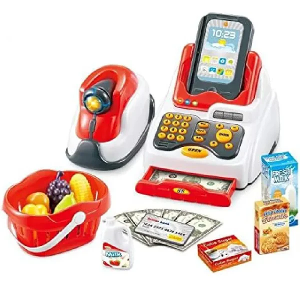Jucarie Casa de Marcat Copii cu Scanner Telefon Produse si Bani