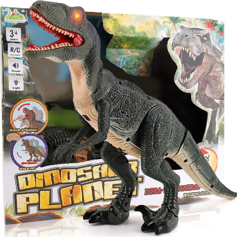 Jucarie Interactiva Dinozaur cu Telecomanda cu Sunete si Lumini - imagine 2