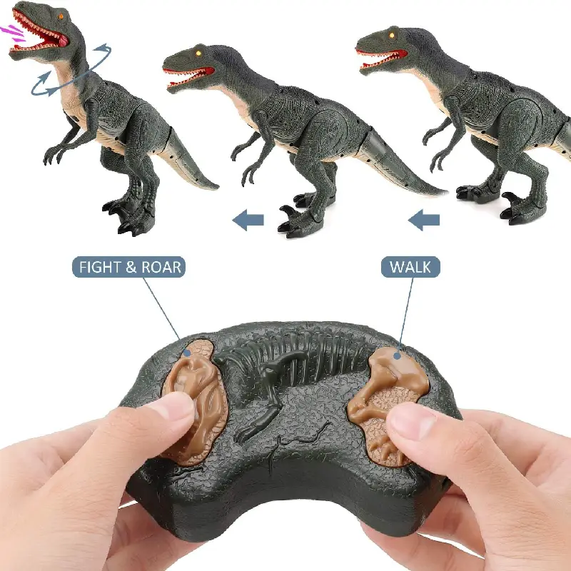 Jucarie Interactiva Dinozaur cu Telecomanda cu Sunete si Lumini - imagine 3