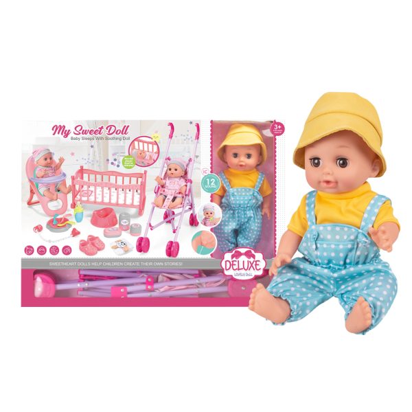 Set Papusa Interactiva cu 12 Accesorii si 12 Sunete