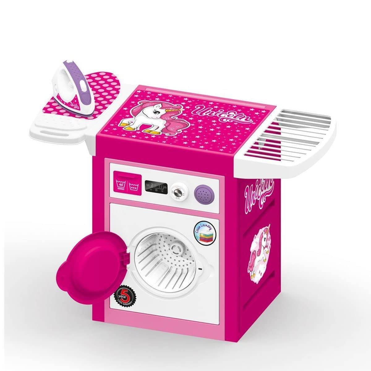 Jucarie Masina de Spalat si Calcat Unicorn Roz - imagine 2