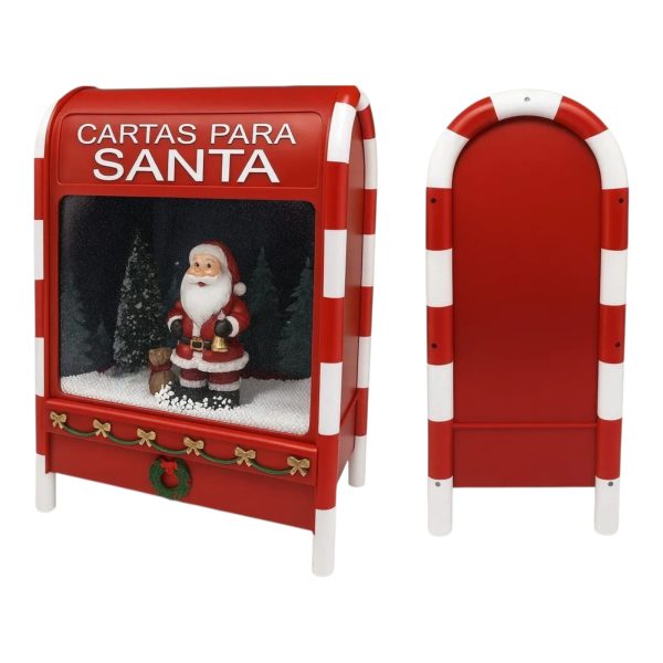 Cutie Postala de Craciun cu Efect de Zapada Sunete si Lumini LED