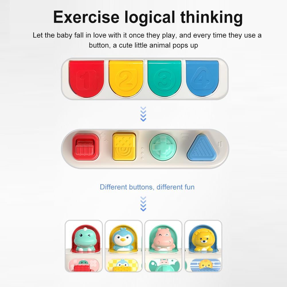 Jucarie Interactiva Educativa Pop-Up cu 4 Animalute Saltarete - imagine 2