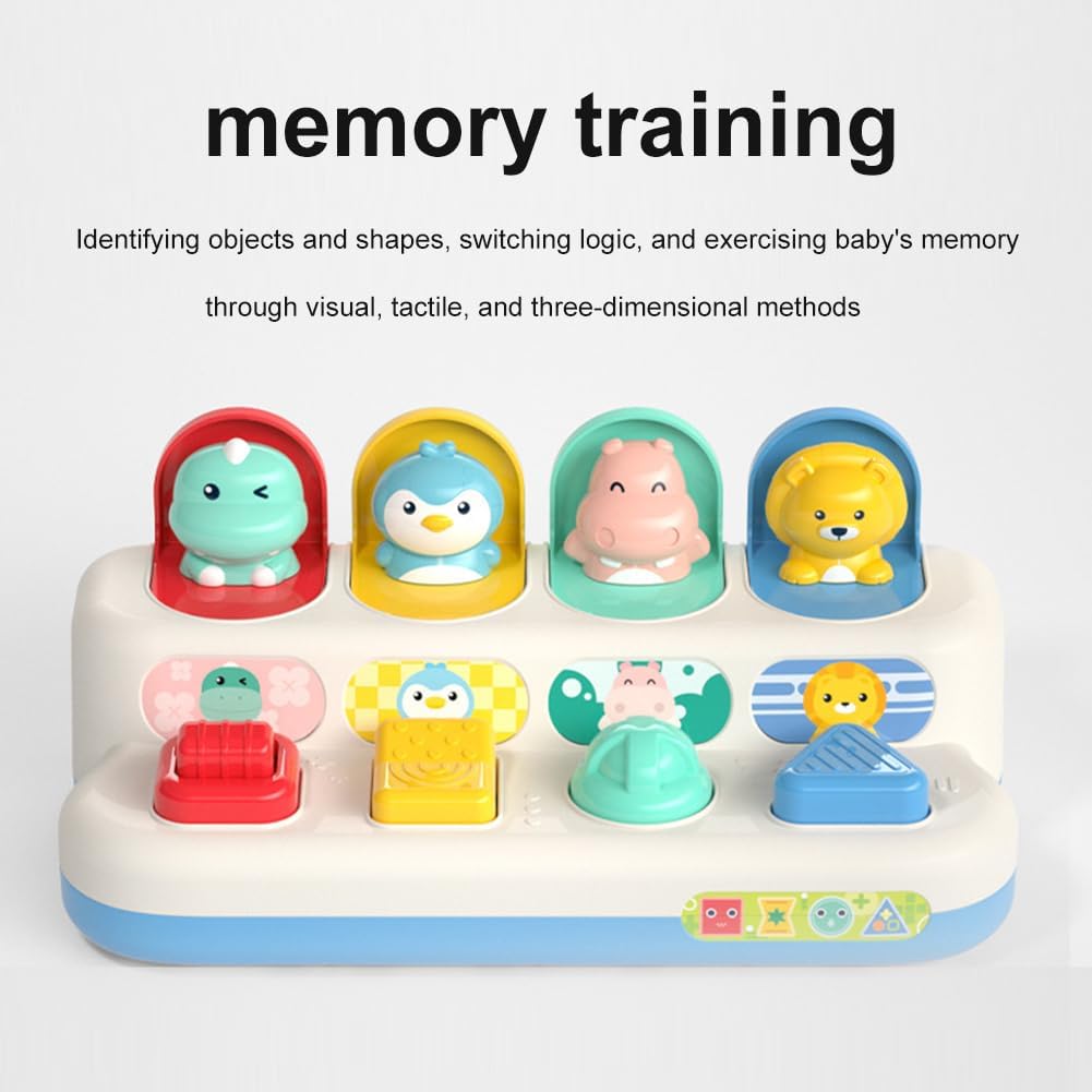 Jucarie Interactiva Educativa Pop-Up cu 4 Animalute Saltarete - imagine 3