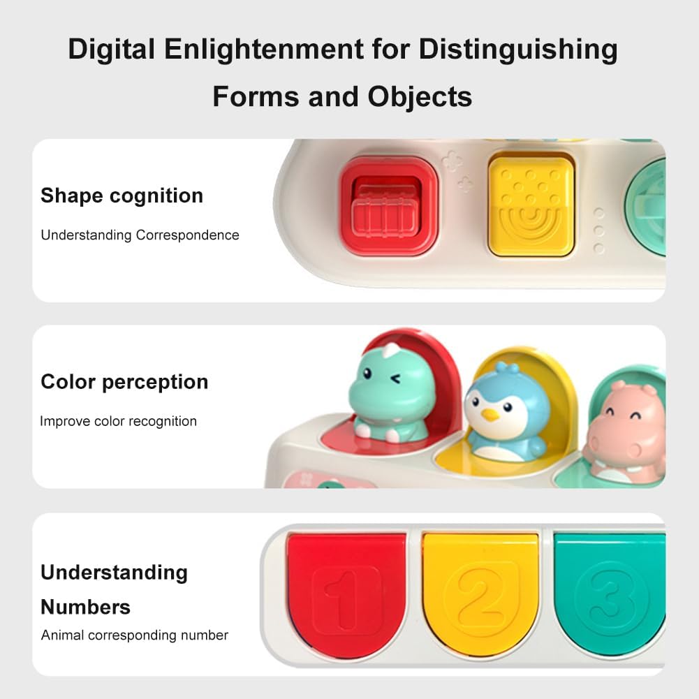 Jucarie Interactiva Educativa Pop-Up cu 4 Animalute Saltarete - imagine 5
