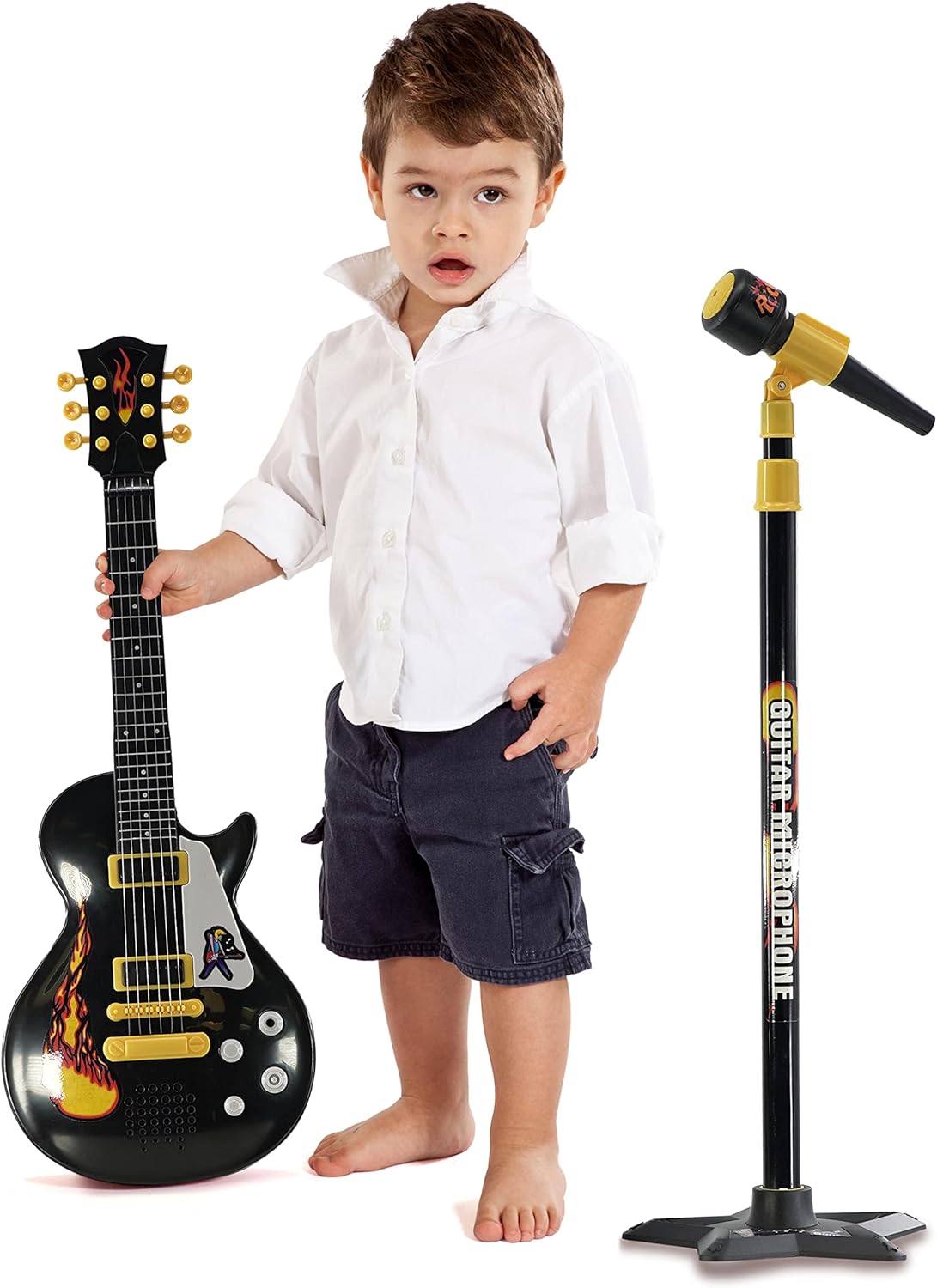 Set Chitara Electrica pentru Copii cu Microfon Reglabil Rock Star - imagine 2