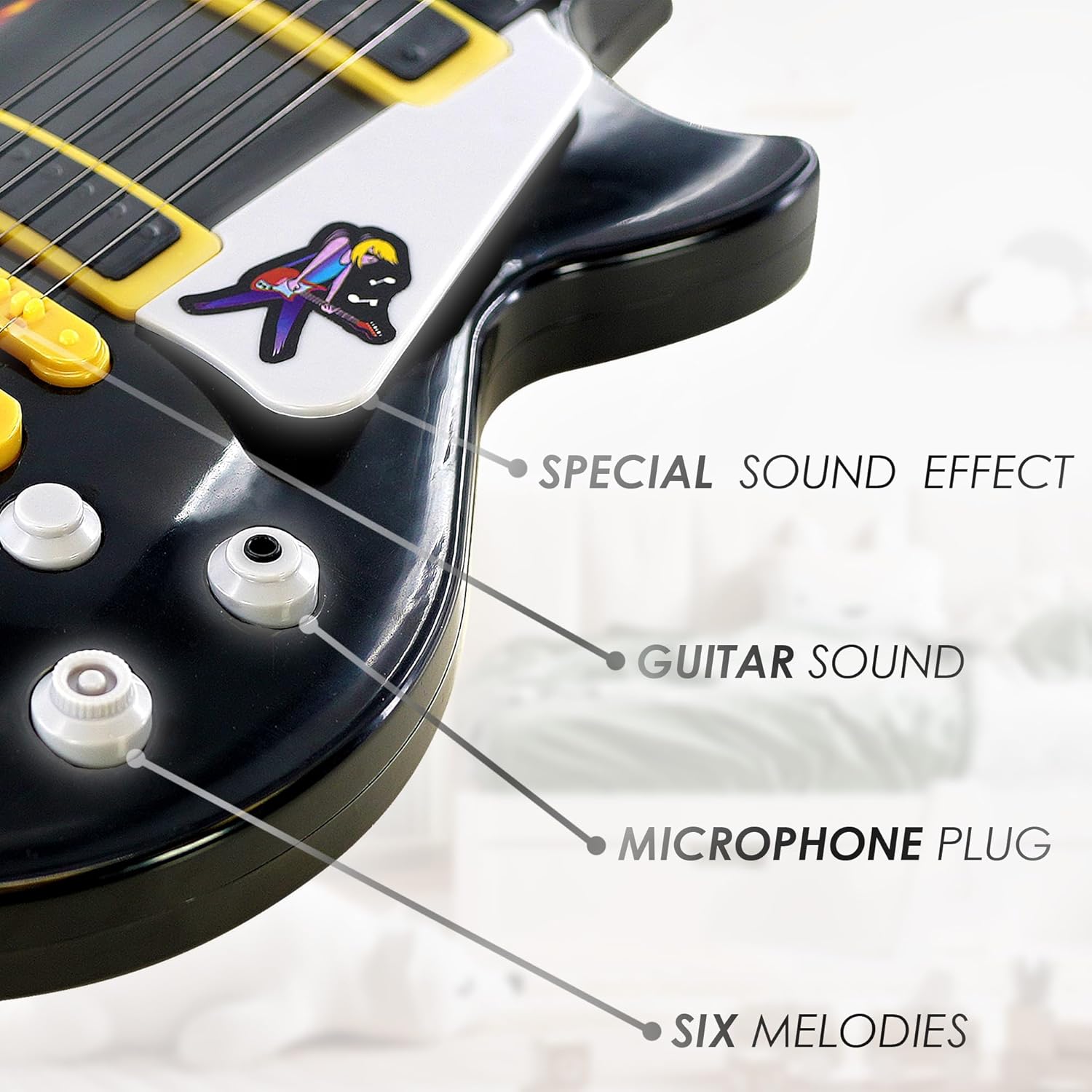 Set Chitara Electrica pentru Copii cu Microfon Reglabil Rock Star - imagine 3