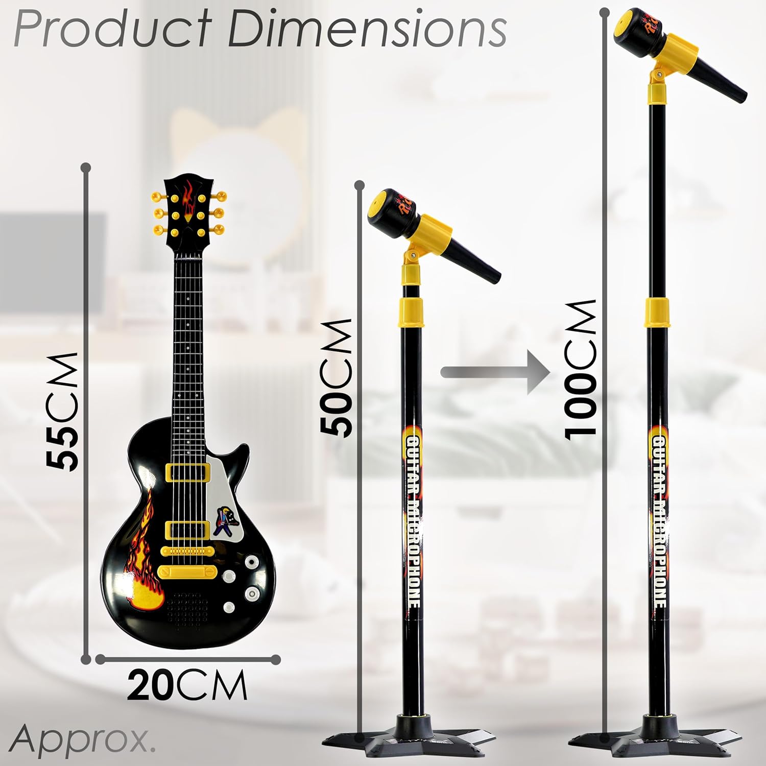 Set Chitara Electrica pentru Copii cu Microfon Reglabil Rock Star - imagine 6