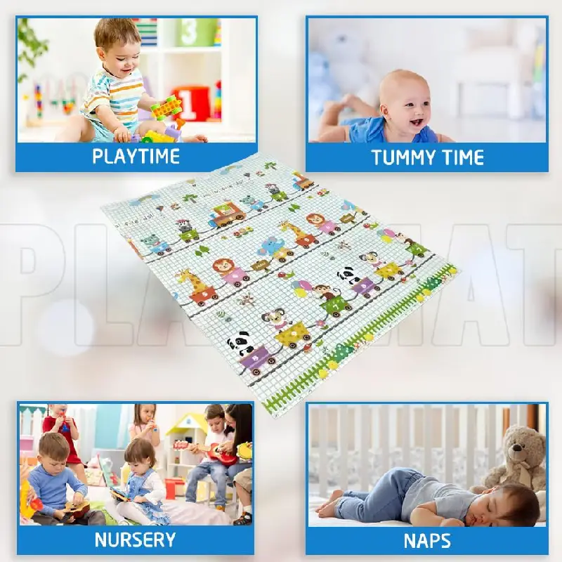 Covoras Pliabil de Joaca cu 2 Fete Model Lion cu Animale 180x200 - imagine 5