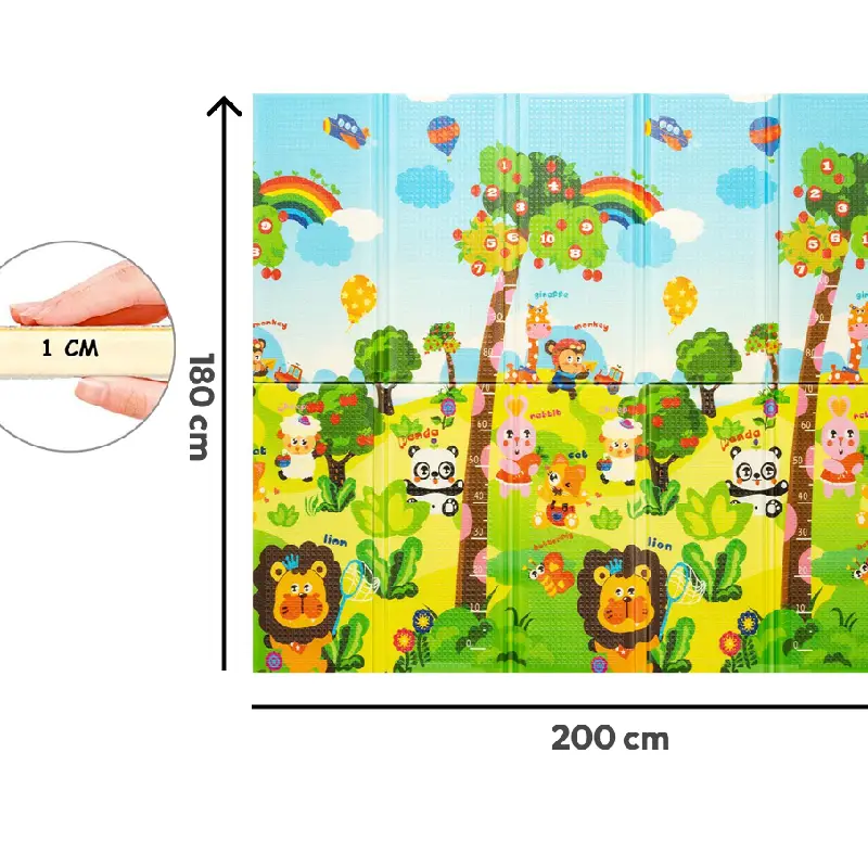 Covoras Pliabil de Joaca cu 2 Fete Model Lion cu Animale 180x200 - imagine 7