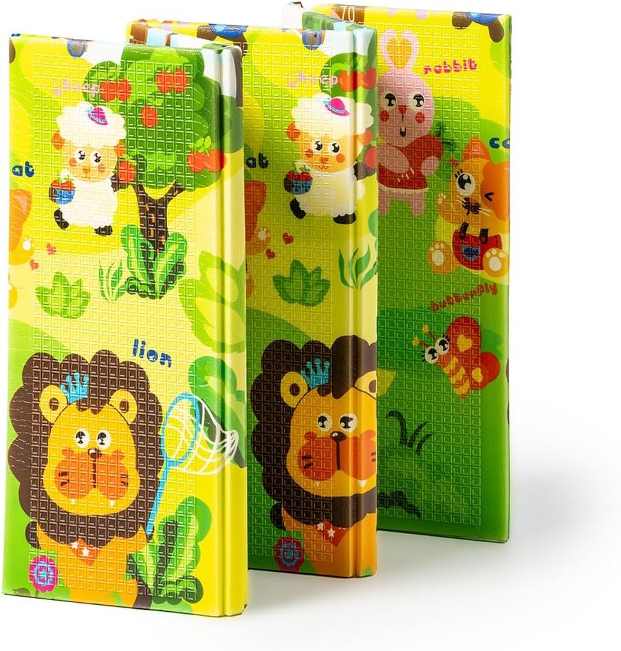 Covoras Pliabil de Joaca cu 2 Fete Model Lion cu Animale 180x200 - imagine 3