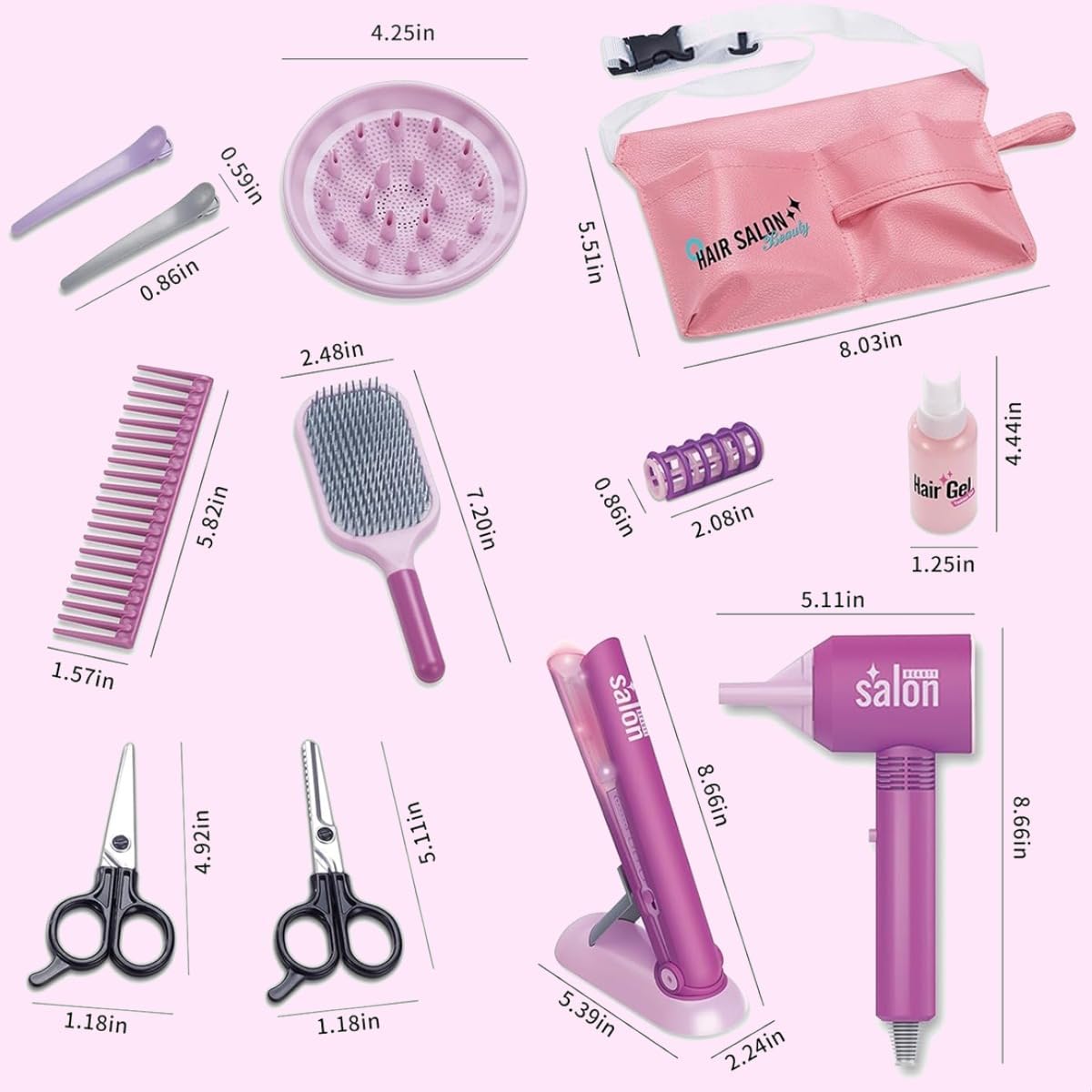 Set Coafura pentru Copii cu Uscator Placa Accesorii si Geanta - imagine 5