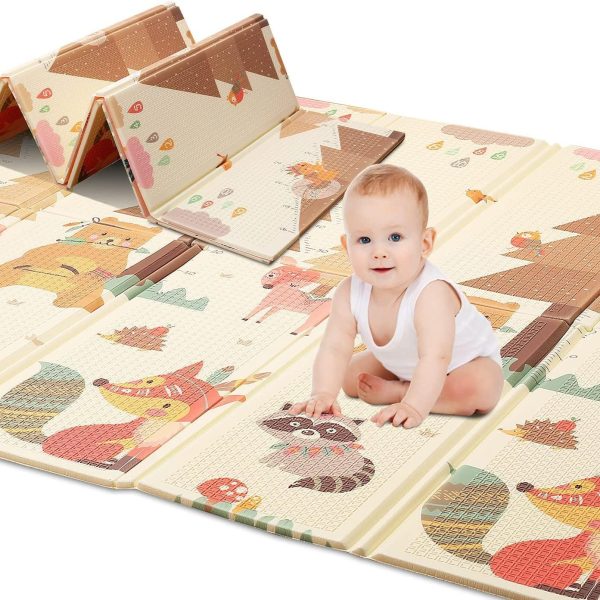 Covoras Pliabil de Joaca Copii cu Animale din Padure 200x150 cm