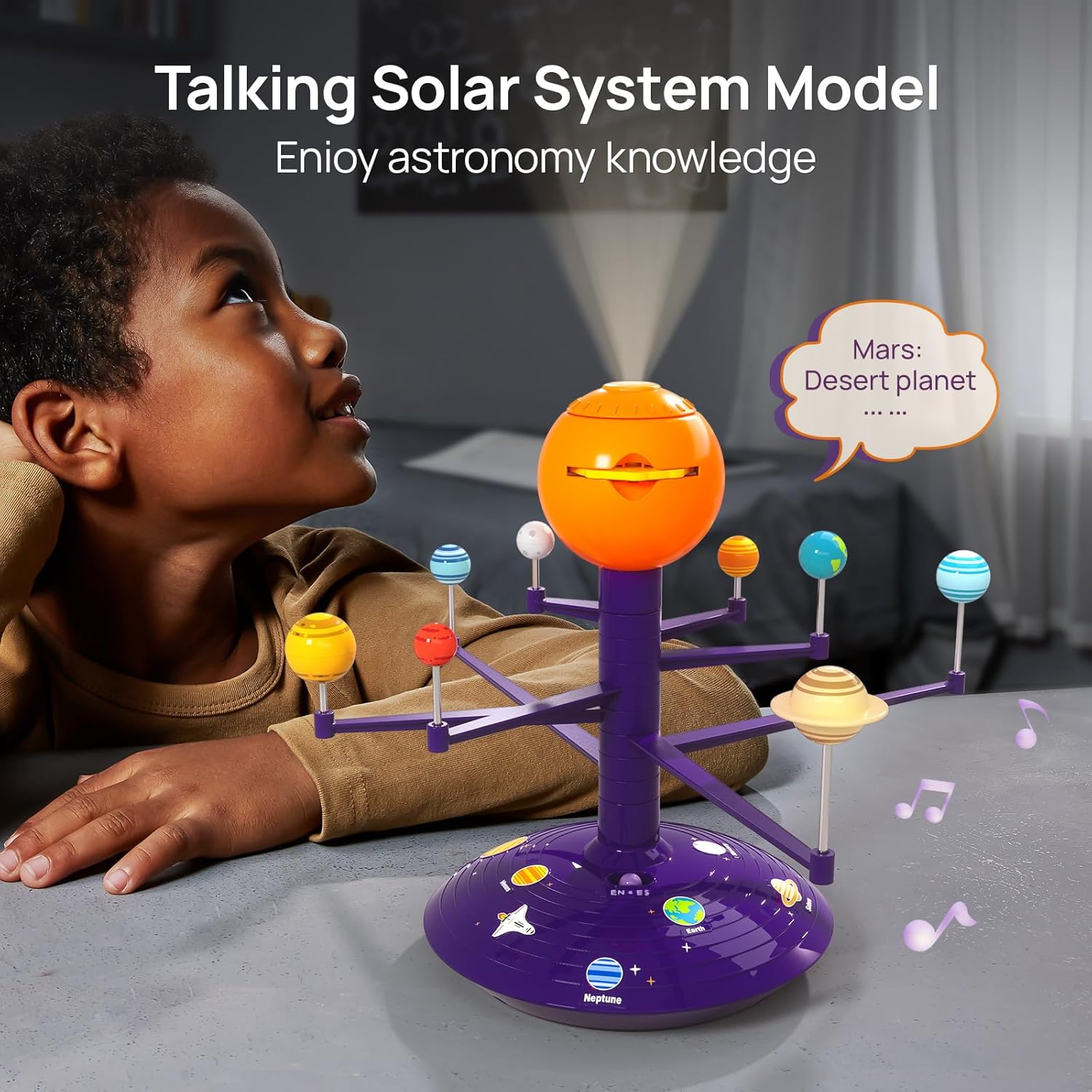 Proiector Educational 3D Sistem Solar cu Sunete si Lumini - imagine 4