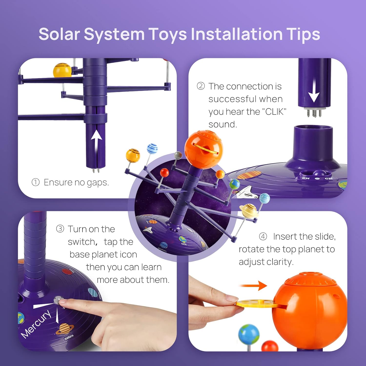 Proiector Educational 3D Sistem Solar cu Sunete si Lumini - imagine 7