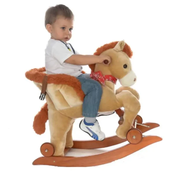 Calut Balansoar de Plus pentru Copii cu Roti si Spatar