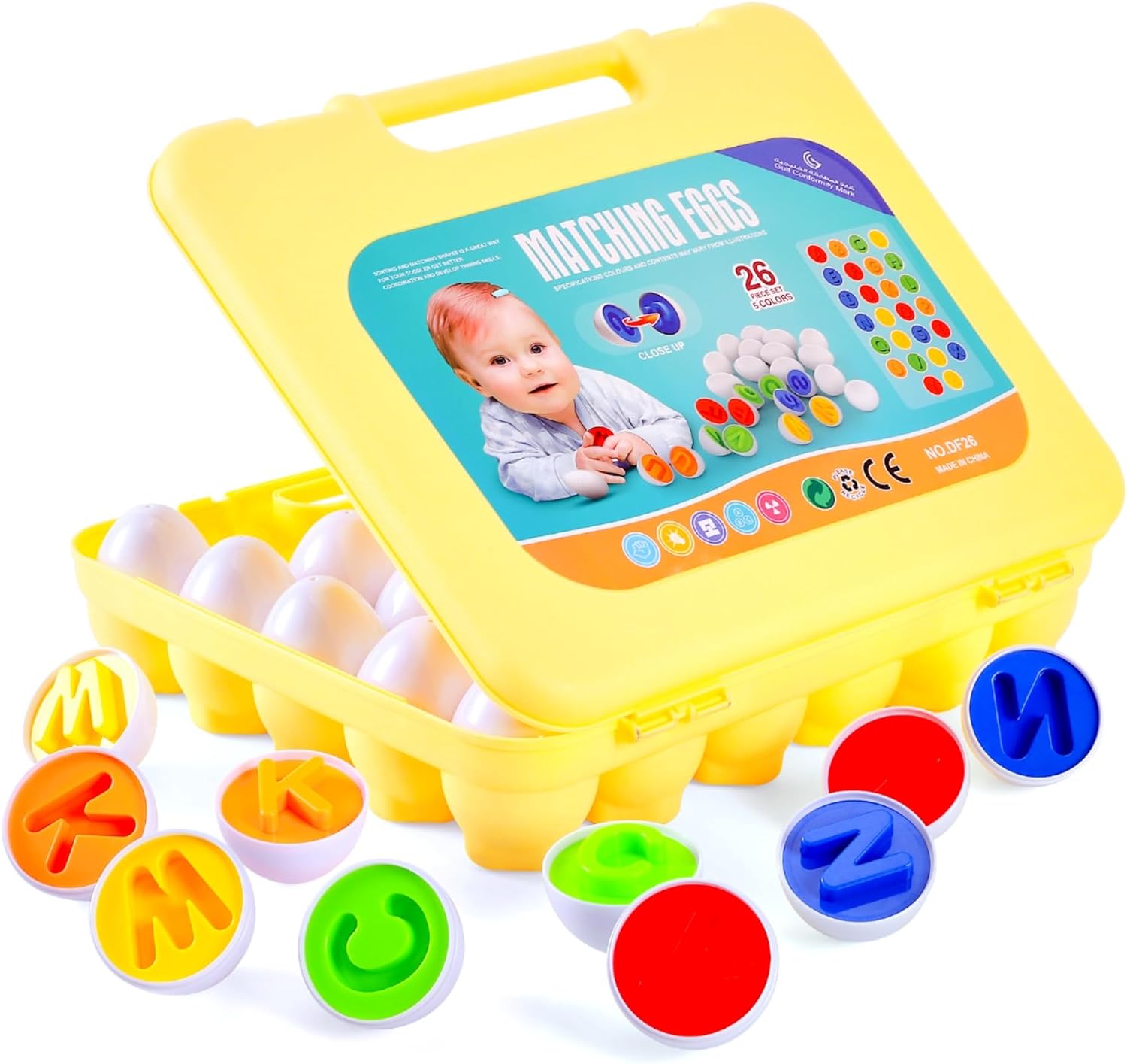 Joc Educativ pentru Copii Matching Eggs de Asociere cu Litere 7