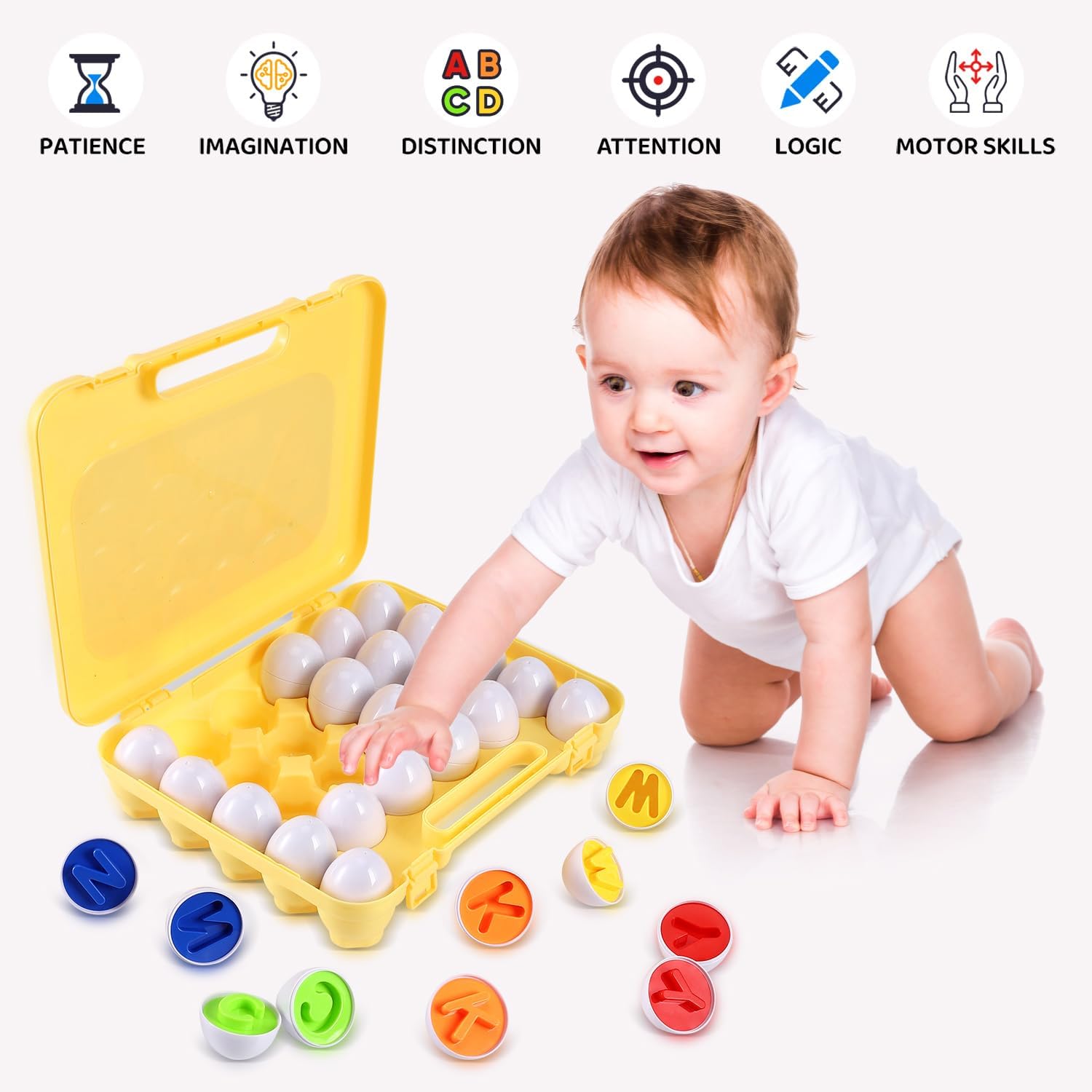 Joc Educativ pentru Copii Matching Eggs de Asociere cu Litere 1