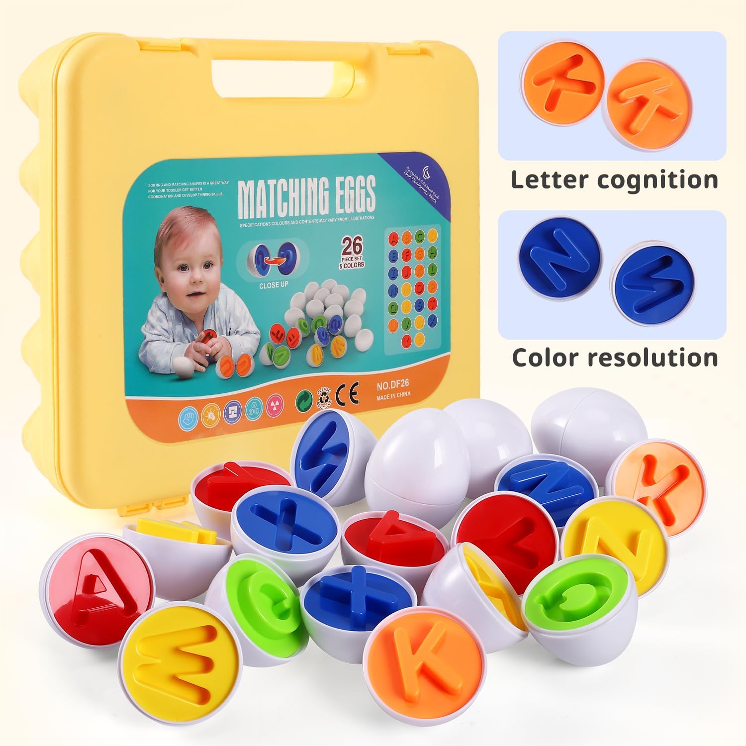 Joc Educativ pentru Copii Matching Eggs de Asociere cu Litere 2