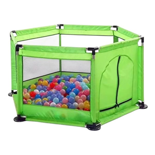 Tarc de Joaca Verde cu Bile Colorate pentru Copii